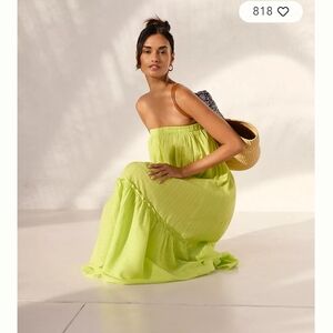 Anthropologie Strapless Midi Dress